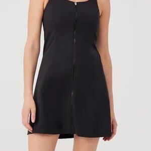 Outdoor Voices Black zip up mini dress